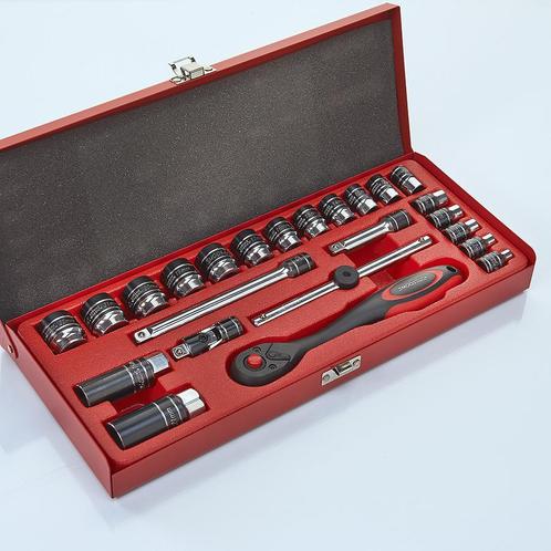 Smoos Dopsleutelset 3/8 opname 24-delig - Smoos, Doe-het-zelf en Verbouw, Gereedschap | Handgereedschap, Nieuw, Ophalen of Verzenden