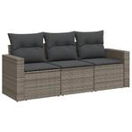 Grijze Poly Rattan Tuinbank 2-persoons | Tweedekansje | O..., Tuin en Terras, Ophalen of Verzenden, Nieuw, Rotan