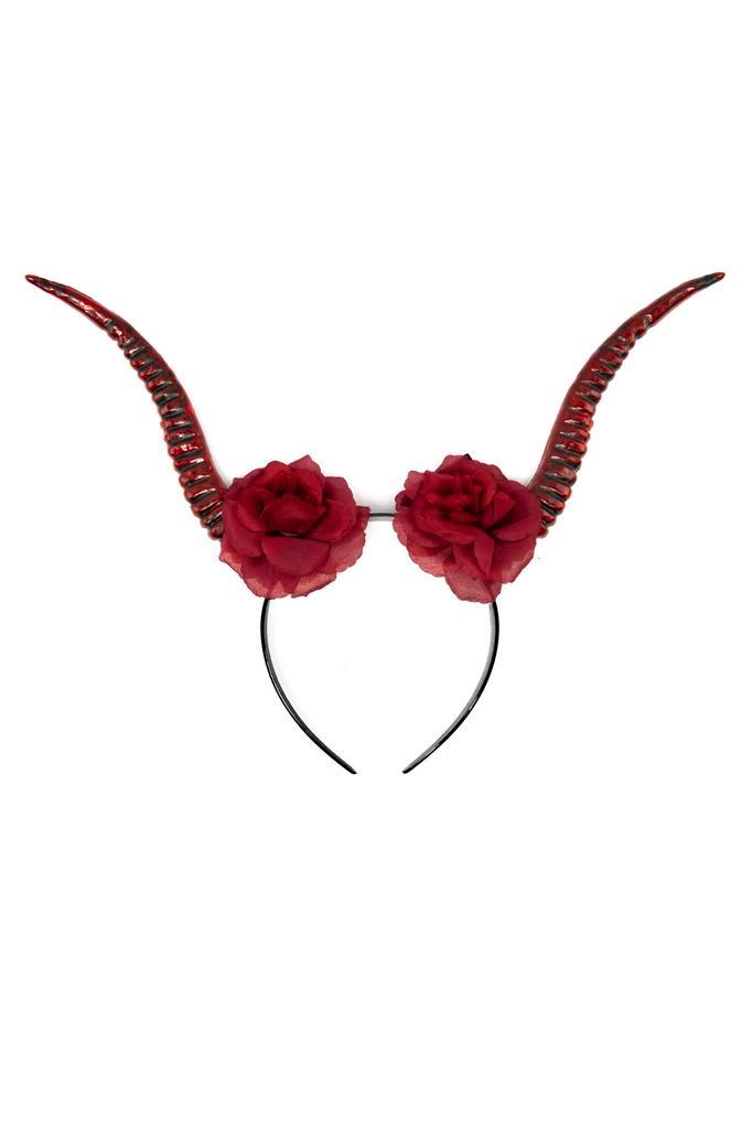 Haarband Hoorns Rode Rozen Rood Duivel Bloemen Diadeem Bloed, Kleding | Dames, Carnavalskleding en Feestkleding, Accessoires, Nieuw