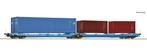 roco 6600036 HO dubbel container-scharnierwagen T3000e,, Hobby en Vrije tijd, Modeltreinen | H0, Overige merken, Gelijkstroom