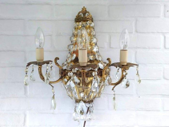 Wandlamp - Franse Rijk Montgolfier - Metaal - Kristallen, Antiek en Kunst, Curiosa en Brocante