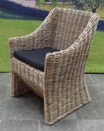 Kursi Louise dining tuinstoel naturel rotan - olefin black, Tuin en Terras, Ophalen of Verzenden, Nieuw