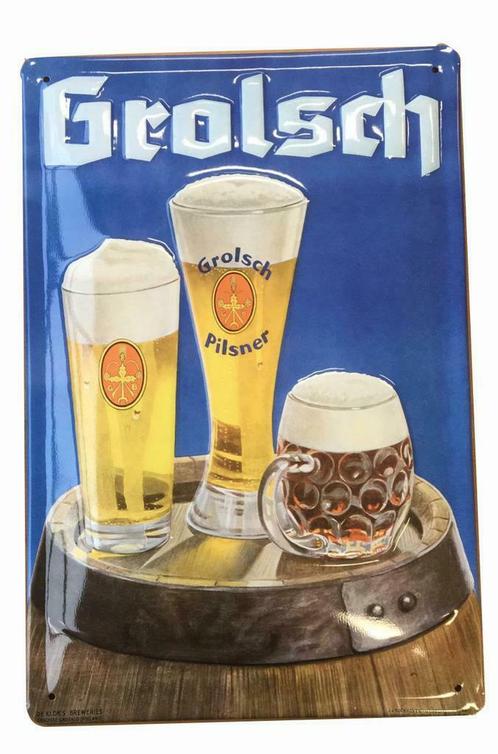 Grolsch reclamebord relief, Verzamelen, Merken en Reclamevoorwerpen, Nieuw, Verzenden