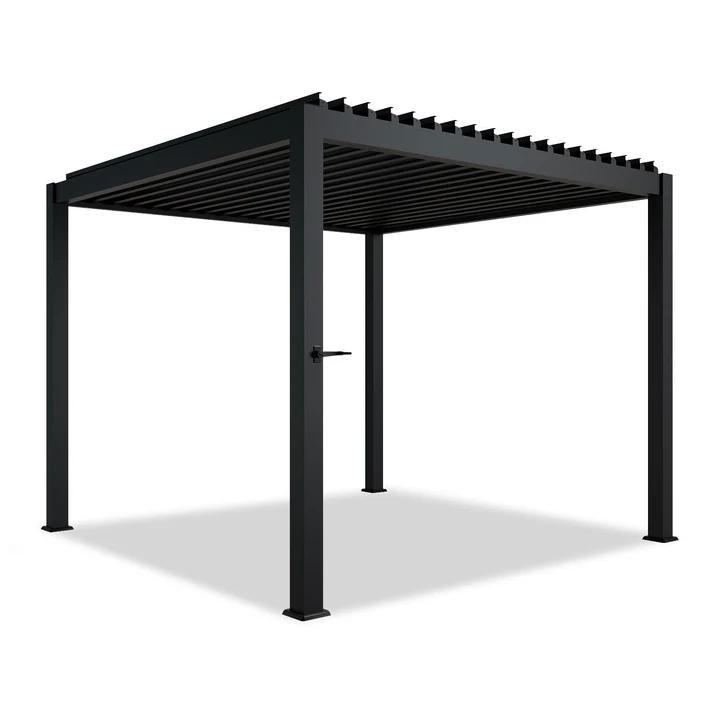 Pergola / Lamellendak - Tahiti - 3x3 m - Antraciet, Tuin en Terras, Overkappingen, Nieuw, Verzenden