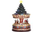 LuVille Kerstdorp Miniatuur Carrousel met Kerstboom - L22 x, Diversen, Kerst, Verzenden, Nieuw