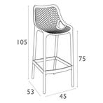Barkruk Buiten - 75 cm - Air - Zwart - Siesta, Verzenden, Nieuw