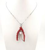 Koraal - Zilver - Ketting met hanger - Italiaans vakmanschap