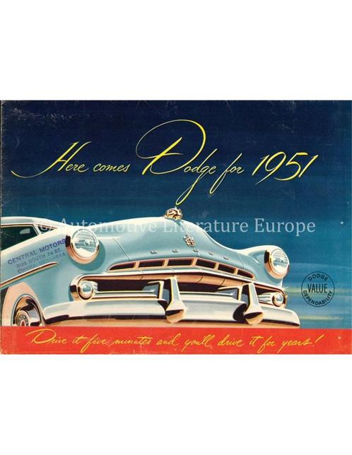 1951 DODGE CORONET, MEADOWBROOK, WAYFARER BROCHURE ENGELS, Boeken, Auto's | Folders en Tijdschriften