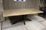 Boomstam mango eettafel metalen spinpoot 160/180/200/220/240, Huis en Inrichting, Tafels | Eettafels, Ophalen of Verzenden, Nieuw