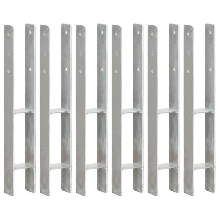 vidaXL Grondankers 6 st 8x6x60 cm gegalvaniseerd staal, Doe-het-zelf en Verbouw, IJzerwaren en Bevestigingsmiddelen, Nieuw, Verzenden