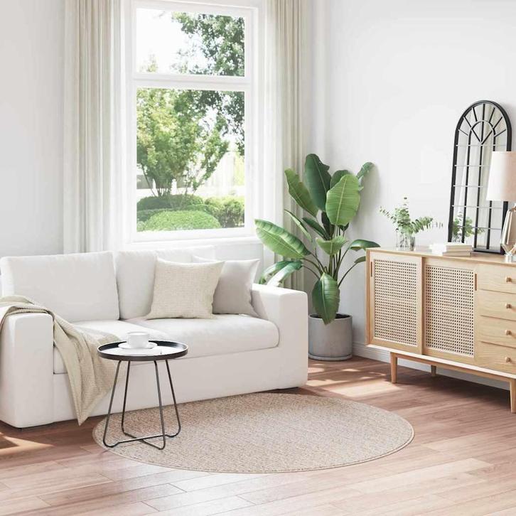 vidaXL Antislip Shaggy Tapijt Crème 160 x 160 cm PP, Huis en Inrichting, Stoffering | Tapijten en Kleden, Crème, Nieuw, Verzenden