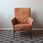 2x Montis Charly Fauteuil Buffalo Leer Cognac - Zwart/Dop, Ophalen, Minder dan 75 cm, Zo goed als nieuw, Leer