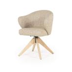 Stoel Connor Naturel - Taupe Donna - 96345 - eetkamerstoelen, Huis en Inrichting, Nieuw, Stof