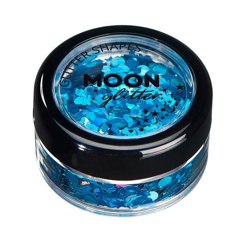 Moon Glitter Holographic Glitter Shapes Blue 3g, Hobby en Vrije tijd, Feestartikelen, Nieuw, Verzenden