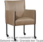 Taupe leren kuipstoel |  taupe leer | NIEUW, Overige kleuren, Nieuw, Leer, Ophalen of Verzenden