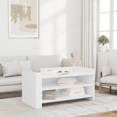 vidaXL Salontafel 100x50x50 cm bewerkt hout wit, Huis en Inrichting, Tafels | Salontafels, 100 tot 150 cm, Nieuw, Overige houtsoorten