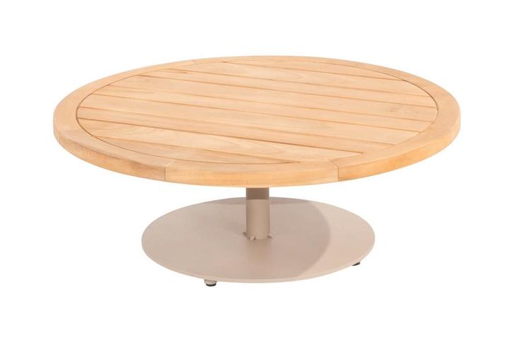 4 Seasons Volta teak salontafel - Ø80 cm. taupe, Tuin en Terras, Tuintafels, Nieuw, Hout, Rond, Verzenden