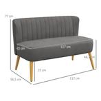 TRUUSK Loveseat 2-zitsbank met Linnenlook - Dubbelbank voor, Verzenden
