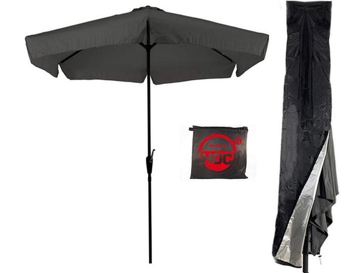 CUHOC - Grijze Stokparasol met Hoes - 3m - Molen - Redlabel, Huis en Inrichting, Woonaccessoires | Overige, Zo goed als nieuw