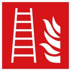 12 Stickers van  10 cm Brand ladder vierkant sticker ISO7010, Huis en Inrichting, Verzenden, Nieuw