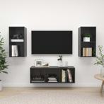 vidaXL 3-delige Tv-meubelset spaanplaat hoogglans grijs, Huis en Inrichting, Kasten | Televisiemeubels, Minder dan 50 cm, Verzenden