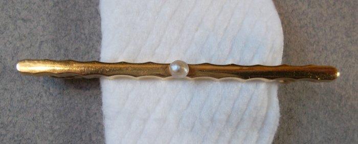 Broche - 18 karaat Geel goud Parel - Antiek goud parel, Sieraden, Tassen en Uiterlijk, Antieke sieraden