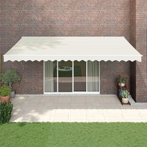 vidaXL Luifel automatisch uitschuifbaar 5x3 m crèmekleurig, Tuin en Terras, Zonneschermen, Nieuw, Verzenden