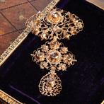 Hanger - 18 karaat Roségoud, Zilver - Diamant - Cross,, Sieraden, Tassen en Uiterlijk, Antieke sieraden