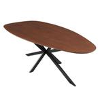 Mangohouten Eettafel Organisch Branwen 180x90 cm Walnoot, Huis en Inrichting, Tafels | Eettafels, Verzenden, Nieuw, Industriële meubels