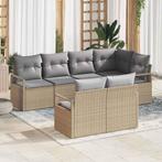 vidaXL Tuin Sofa Set met kussen met opslag 7 pcs Beige,, Verzenden, Nieuw, Rotan