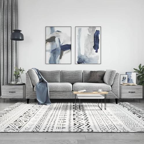 vidaXL Salontafels 2 st 50x50x40 cm bewerkt hout grijs, Huis en Inrichting, Tafels | Salontafels, 50 tot 100 cm, Nieuw, Overige houtsoorten
