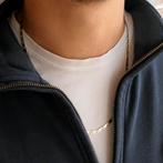 Gouden gesloten Figaro schakel ketting | 57 cm, Sieraden, Tassen en Uiterlijk, Kettingen, Ophalen of Verzenden, Gebruikt, Overige kleuren