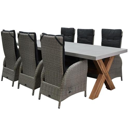 Menorca Norwich dining tuinset 240x100xH75 cm 7 delig grijs, Tuin en Terras, Tuinsets en Loungesets, Nieuw, Ophalen of Verzenden