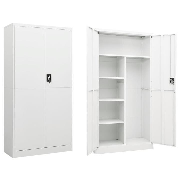 vidaXL Lockerkast 90x40x180 cm staal wit, Huis en Inrichting, Kasten | Roldeurkasten en Archiefkasten, Nieuw, Verzenden