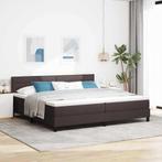 vidaXL Boxspring bed met matras met LED Donkerbruin 200 x, Verzenden, Nieuw, Bruin, Stof