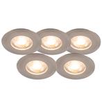 Set van 5 inbouwspots zilver 3-staps dimbaar IP44 - Ulo, Nieuw, Kunststof