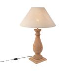 Landelijke tafellamp met linnen kap beige 55 cm - Burdock, Huis en Inrichting, Lampen | Tafellampen, Nieuw, Overige materialen