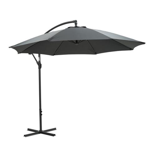 Garden Impressions Athene Zweefparasol Ø300 cm donker grijs, Tuin en Terras, Partytenten, Verzenden