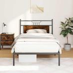 vidaXL Bedframe zonder matras hout gerookt eikenkleurig, Huis en Inrichting, Slaapkamer | Bedden, 100 cm, Eenpersoons, Bruin, Verzenden
