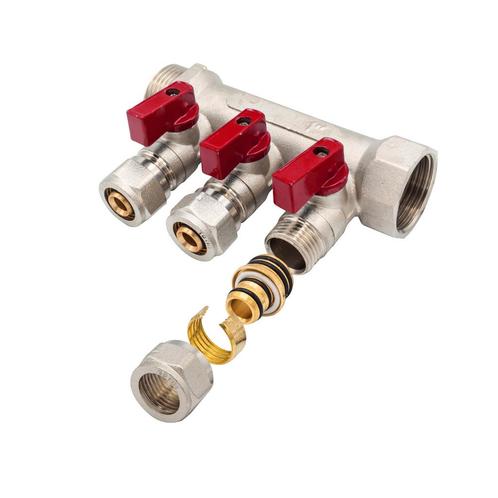 Verdeler met bolkraan mv-1 3x16 rood (CV groepenverdelers), Doe-het-zelf en Verbouw, Verwarming en Radiatoren, Radiator, Nieuw