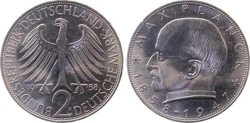 2 Dm Duitsland 2 Mark Max Planck 1958 D Erstabschlag J 392, Postzegels en Munten, Munten | Europa | Niet-Euromunten, Verzenden