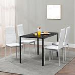 Moderne Eetkamerstoel Loja - 4-Delig - Wit - Kunstleer, Huis en Inrichting, Stoelen, Verzenden, Nieuw