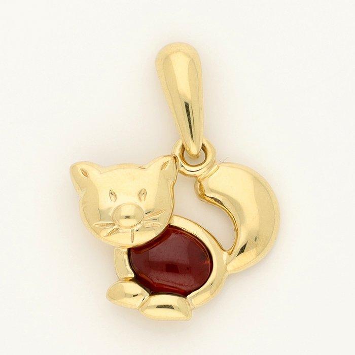 Hanger - 18 karaat Geel goud - Granaat, Sieraden, Tassen en Uiterlijk, Antieke sieraden