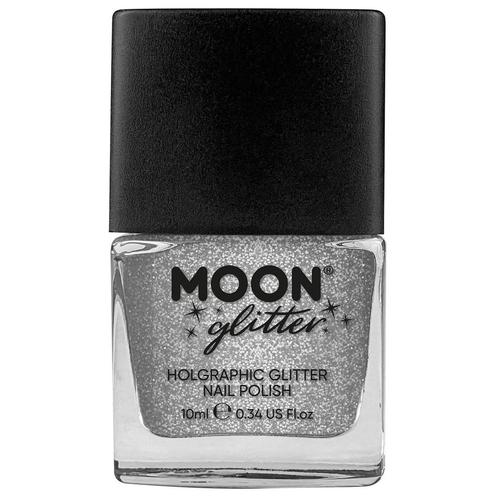 Moon Glitter Holographic Nail Polish Silver 14ml, Hobby en Vrije tijd, Feestartikelen, Nieuw, Verzenden
