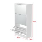 [en.casa] Schoenenkast Kragerø met spiegels 115x60x24 cm wit, Huis en Inrichting, Kasten | Schoenenkasten, Verzenden, Nieuw