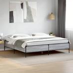 vidaXL Bedframe bewerkt hout metaal grijs sonoma eiken, Eenpersoons, Verzenden, Nieuw, 80 cm