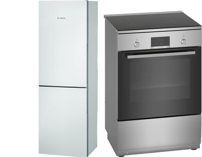Bosch Koelvriescombinatie + Bosch Inductiefornuis, Witgoed en Apparatuur, Wasmachines