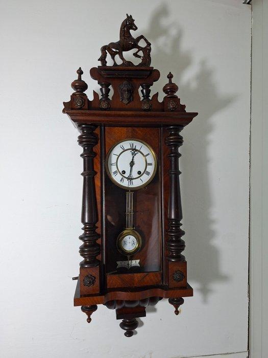 Regulateur wandklok - Hout, Messing - 1930-1940 - Regulator, Antiek en Kunst, Antiek | Klokken