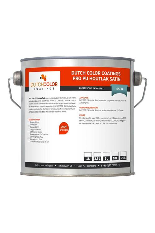 DCC PRO PU Houtlak Satin RAL 9005 | Gitzwart 1L, Doe-het-zelf en Verbouw, Verf, Beits en Lak, Lak, Zwart, Nieuw, Minder dan 5 liter