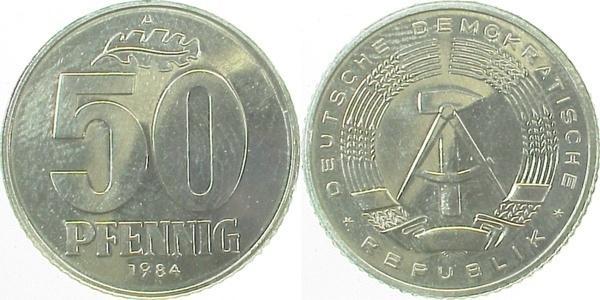50 Pfennig Ddr 1984a, Postzegels en Munten, Munten | Europa | Niet-Euromunten, Verzenden
